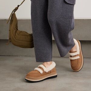 UGG x SACAI Tan Shearling Loafers - Chestnut